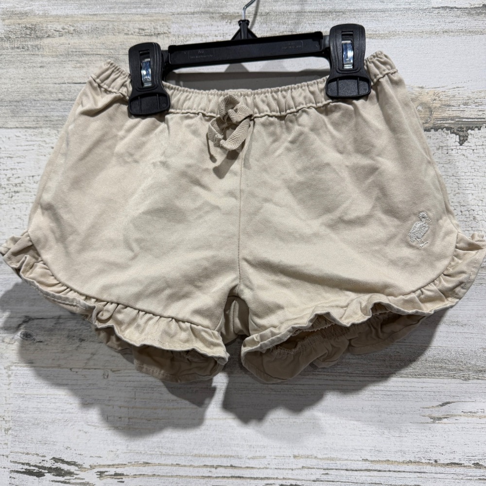 The Beaufort Bonnet Company Ruffle Shorts Girls 3T Tan Khaki EUC